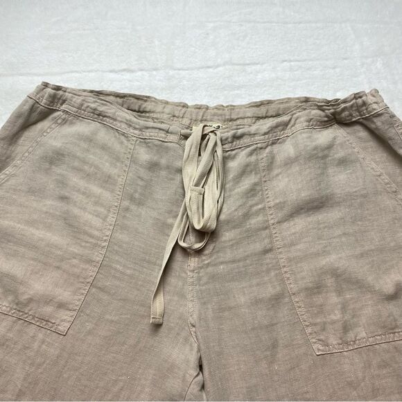 Juicy Couture 100% Linen Khaki Bermuda Button Fly Pants Size XL - Picture 6 of 12